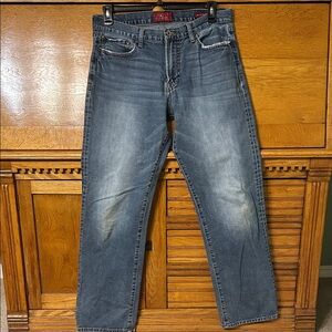 Lucky Brand Men’s 361 Vintage Straight Leg Jeans Medium Wash Distressed 34x34